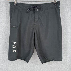 Fox Racing Mens Overhead 21" Boardshorts Size 32 Black Front Tie Closure Logo
